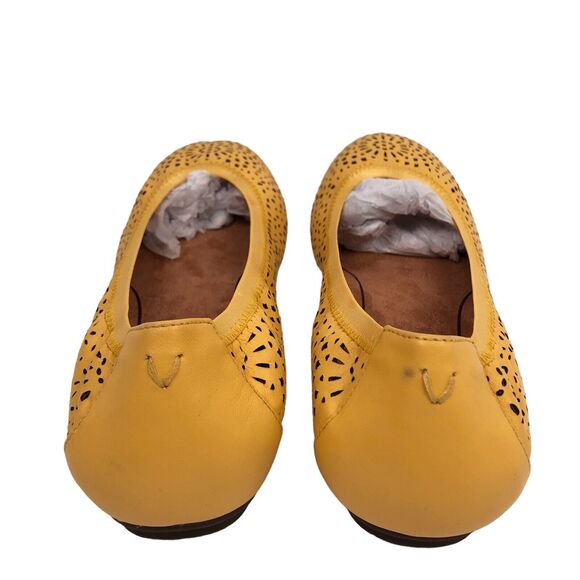 Vionic Robyn Perforated Leather Ballet Flats Shoes Size 9.5 Buttercup New Defect - Picture 4 of 8